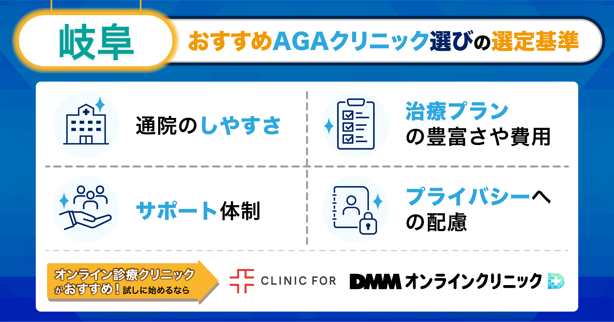 岐阜のおすすめAGAクリニック選びの選定基準